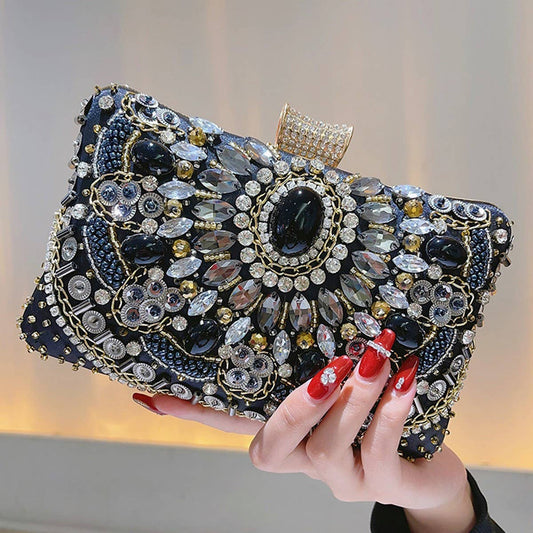 Black Beaded Clutch