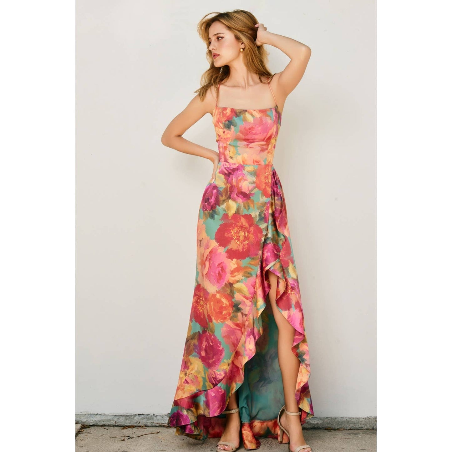 Floral Ruffled Maxi Dress