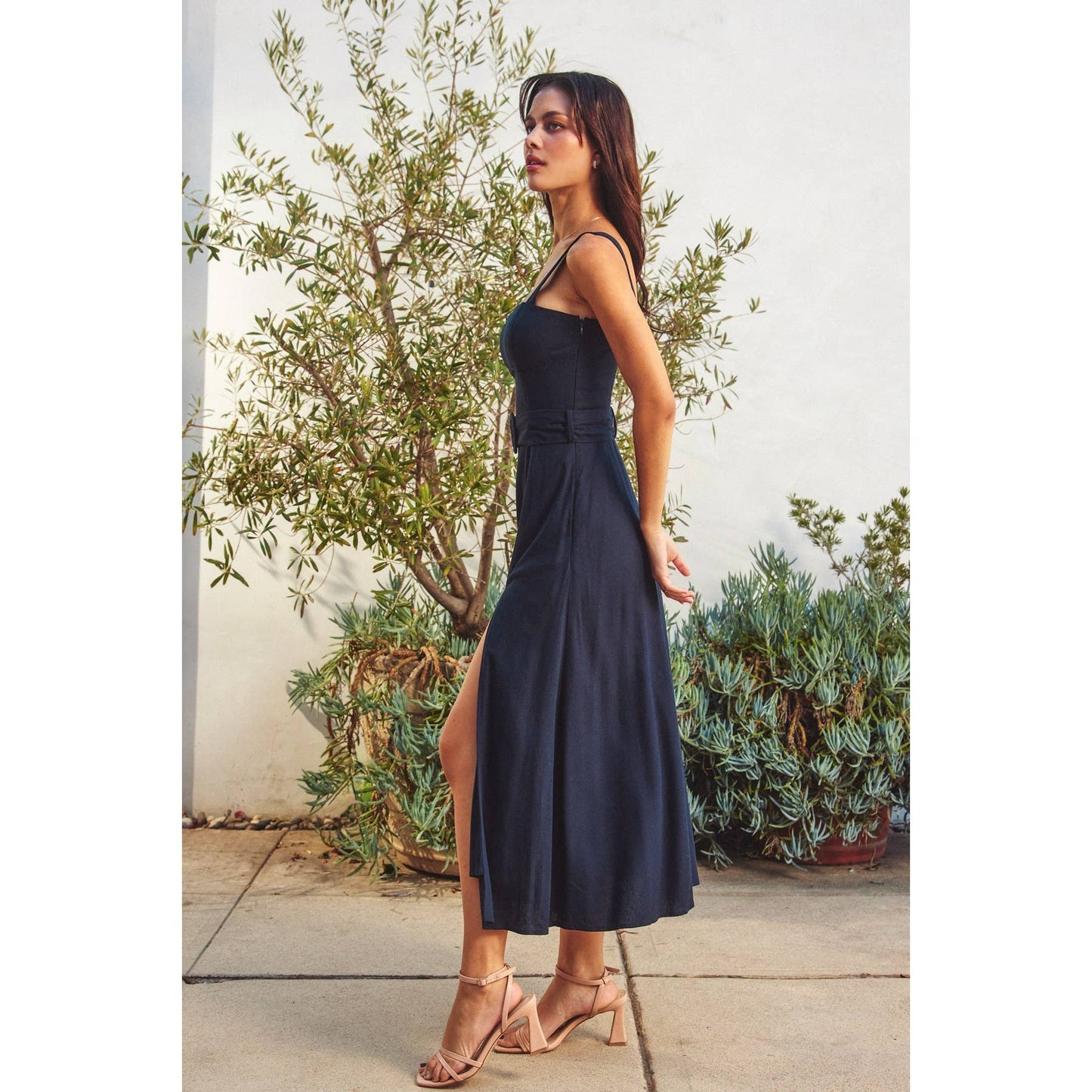 Buckle Midi Dress