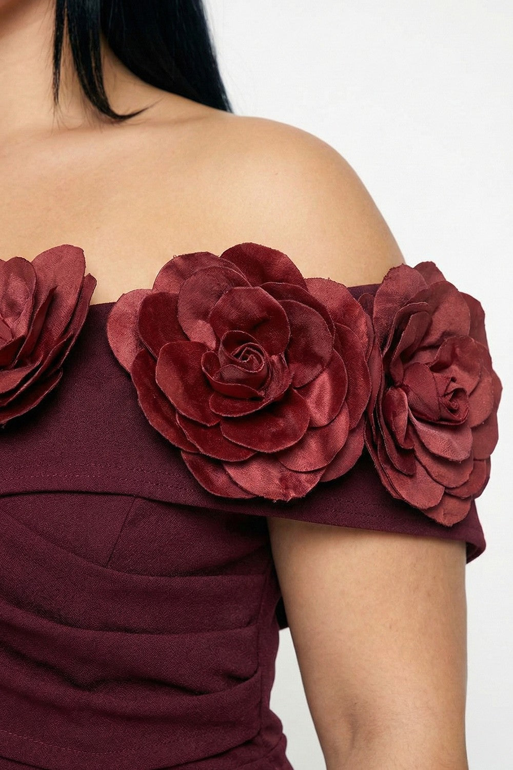 Plus Flower Corsage Dress